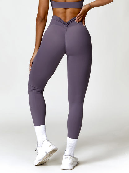 Ruched Pocketed High Waist Active Leggings