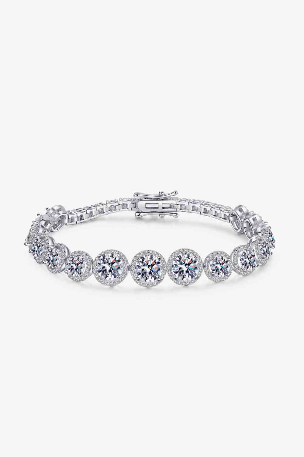 925 Sterling Silver 10.4 Carat Moissanite Bracelet